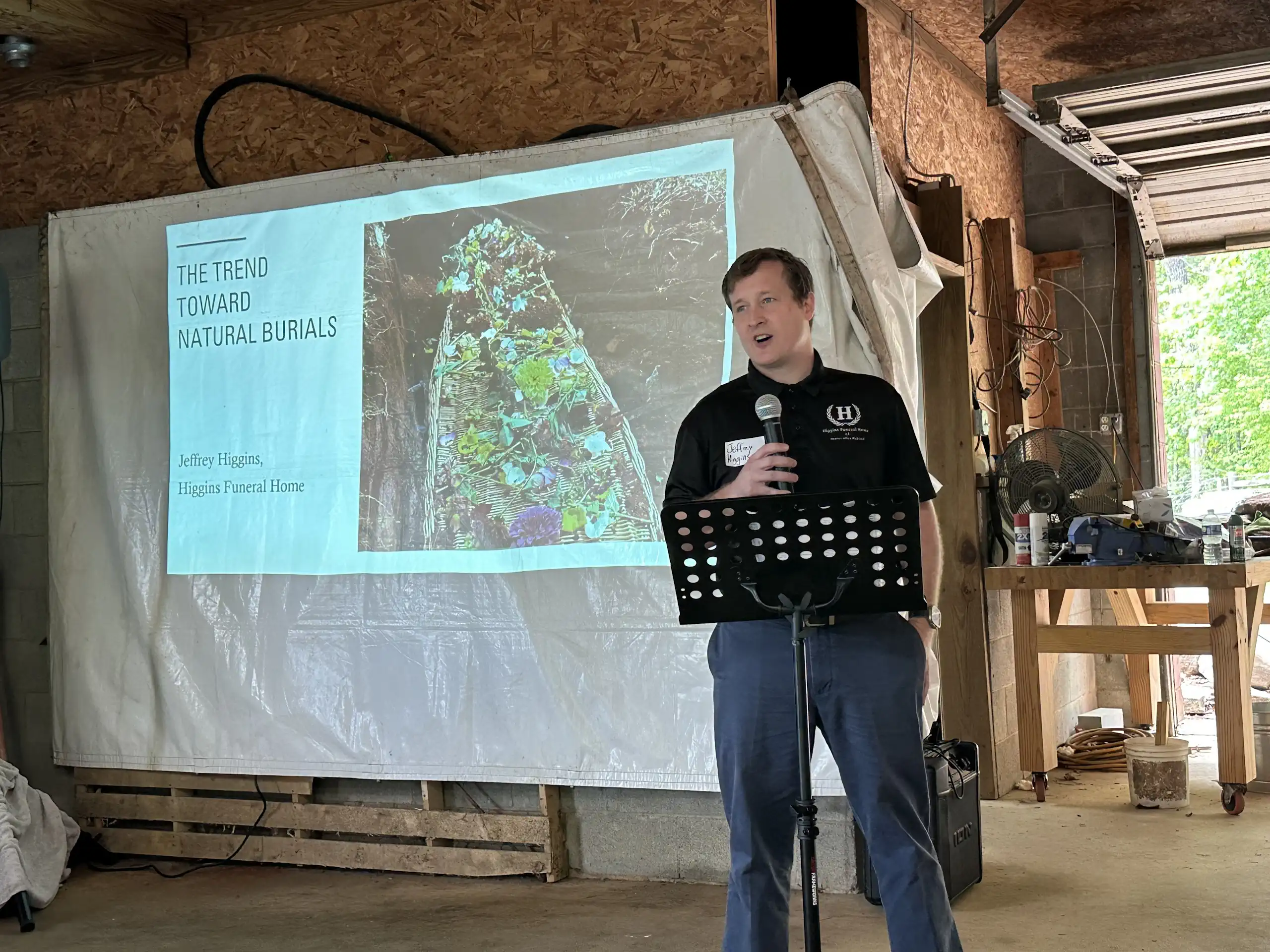 Funeral Director Jeffrey Higgins discusses the trend toward natural burials at the Down to Earth Fair