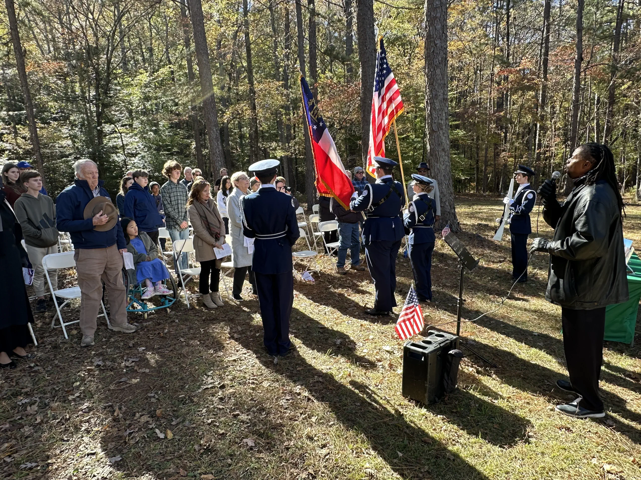 Kevin Dunn sings the national anthem at Veterans Day 2025 at Whispering Hills